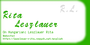 rita leszlauer business card